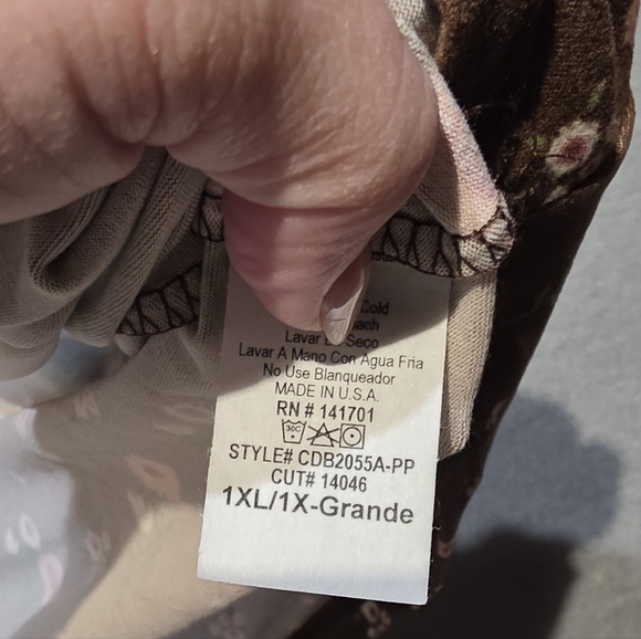 NWT Perfectly Priscilla Elegant Brown Floral Long Sleeve Dress PTP 23 Length 35 - Picture 4 of 7